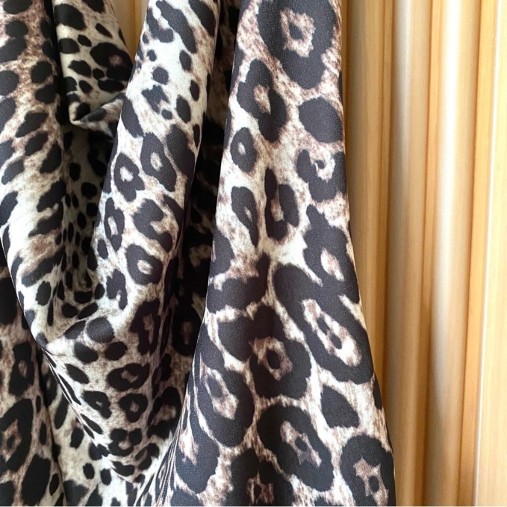 Zara leopard animal print draped midi dress - Picture 11 of 14